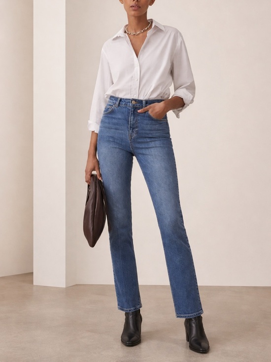 Reformation Denim - Reformation Liza High Rise Straight Jeans Laguna Wash Size 23